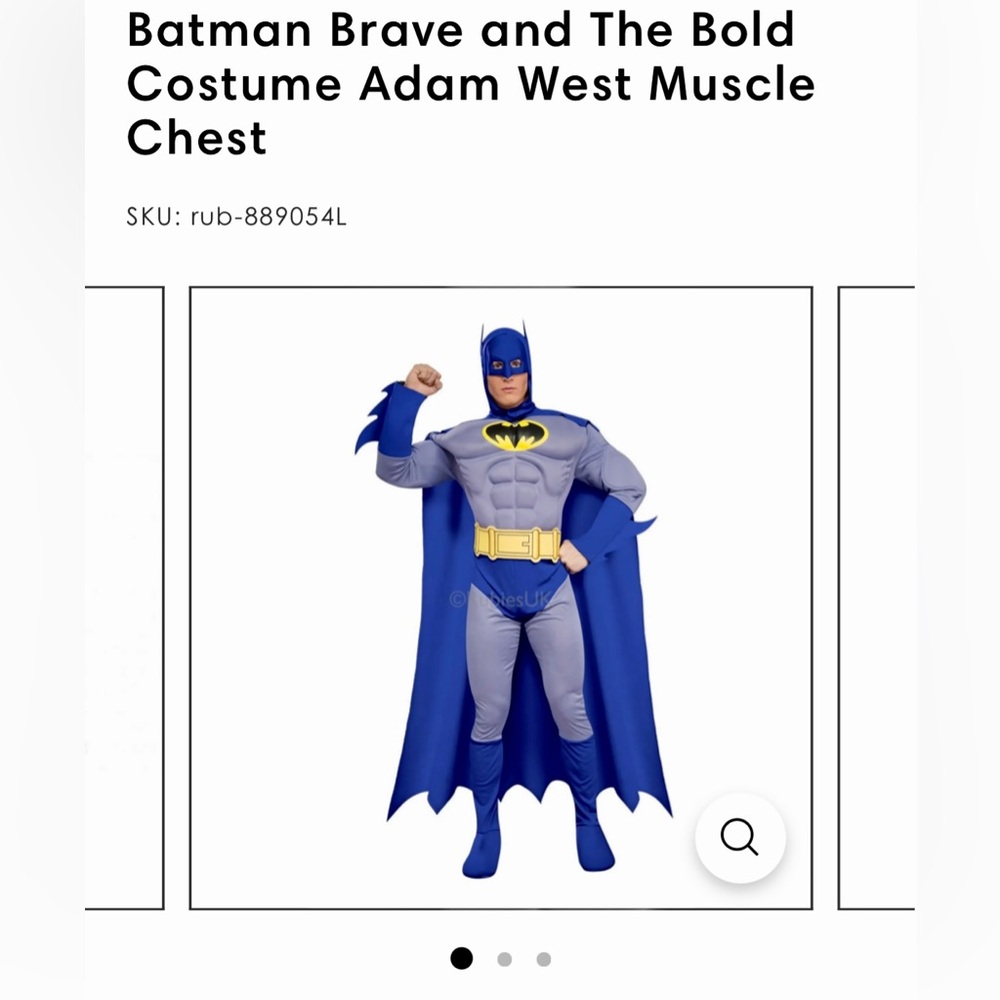 Men’s Batman Brave and The Bold Costume Adam West Muscle Chest Medium